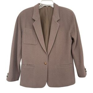 Mondi Escada Wool Blazer Jacket Size 34 = Small Tan Brown Vintage 80s 90s